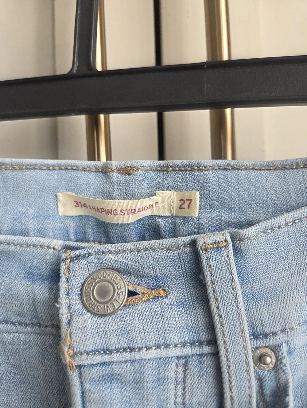 Levi’s Light Wash High Rise Slim Straight Jeans